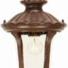 Casa Padrino Barock Außenhängeleuchte Rostfarben Ø 23,5 x H. 43,5 cm - Nostalgische Balkon Garten Terrassen Außenleuchte - Nostalgische Außenbeleuchtung