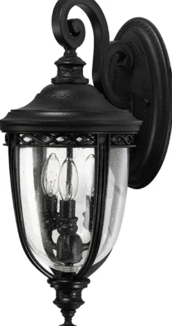 Casa Padrino Barock Außenwandleuchte Schwarz 21,6 x 26,7 x H. 50 cm - Elegante Balkon Garten Terrassen Außenleuchte - Außenbeleuchtung im Barockstil