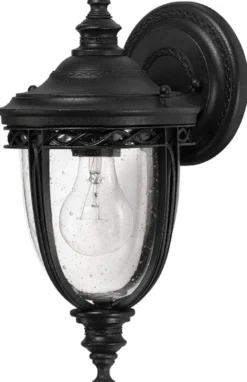 Casa Padrino Barock Außenwandleuchte Schwarz 16,5 x 19 x H. 32 cm - Elegante Balkon Garten Terrassen Außenleuchte - Außenbeleuchtung im Barockstil