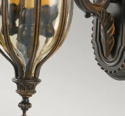 Casa Padrino Barock Außenwandleuchte Braun / Bronze / Gold 24,1 x 35,6 x H. 57,8 cm - Elegante Balkon Garten Terrassen Außenleuchte - Außenbeleuchtung im Barockstil