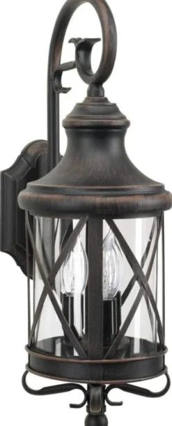 Casa Padrino Barock Außenwandleuchte Antik Braun 19 x 26 x H. 55 cm - Barock Außenlaterne
