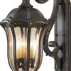 Casa Padrino Barock Außenwandleuchte Braun / Bronze / Gold 30,5 x 45,7 x H. 76,2 cm - Elegante Balkon Garten Terrassen Außenleuchte - Außenbeleuchtung im Barockstil