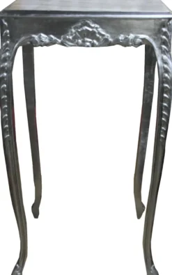 Casa Padrino Barock Bar Tisch Silber Höhe 112 cm, Breite 60 cm - Antik Möbel