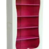 Casa Padrino Barock Bücherschrank Weiss / Pink - Massives Mahagoni Holz - B 110 x H 185 x T 45 cm - Luxus Bücherregal