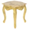 Casa Padrino Barock Beistelltisch Gold mit cremefarbener Marmorplatte 55 x 55 cm x H 55 cm