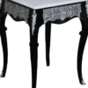 Casa Padrino Barock Beistelltisch, edler Design Tisch in Schwarz, Weiss und Silber, 80 cm Höhe, 55 cm Breite