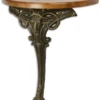 Casa Padrino Barock Beistelltisch Hellbraun / Bronze 63 x 31 x H. 65,5 cm - Halbrunder Tisch mit Holzplatte und Gusseisen Bein - Barock Wandtisch