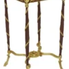Casa Padrino Barock Beistelltisch Braun / Gold / Schwarz 45 x 45 x H. 78 cm - Handgefertigter Massivholz Tisch im Barockstil - Barock Wohnzimmer Möbel
