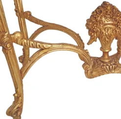 Casa Padrino Barock Beistelltisch Gold / Grau - Rechteckiger Antik Stil Tisch mit Marmorplatte - Wohnzimmer Möbel im Barockstil - Antik Stil Möbel - Barock Möbel