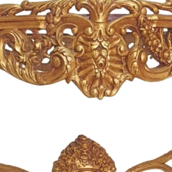 Casa Padrino Barock Beistelltisch Gold / Grau - Rechteckiger Antik Stil Tisch mit Marmorplatte - Wohnzimmer Möbel im Barockstil - Antik Stil Möbel - Barock Möbel