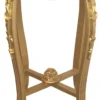 Casa Padrino Barock Beistelltisch mit Marmorplatte Gold / Creme Ø 45 x H. 71,5 cm - Runder handgeschnitzter Antik Stil Telefontisch Blumentisch mit wunderschönen Verzierungen