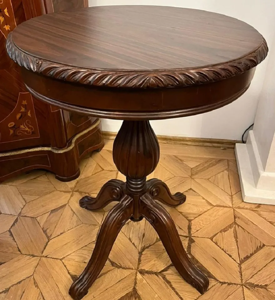 Casa Padrino Barock Beistelltisch Dunkelbraun - Handgefertigter Massivholz Tisch im Barockstil - Barock Wohnzimmer Möbel - Edel & Prunkvoll