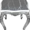 Casa Padrino Barock Beistelltisch Silber mit schwarzer Marmorplatte 52 x 52 x H. 65 cm - Barockmöbel Beistell Tisch