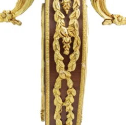 Casa Padrino Barock Beistelltisch Braun / Gold / Rot Ø 55 x H. 78 cm - Runder Massivholz Tisch im Barockstil - Barock Wohnzimmer Möbel