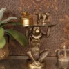 Casa Padrino Barock Beistelltisch Affe mit Glasplatte H. 26,5 cm - Barock Deko Möbel