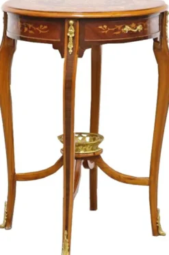 Casa Padrino Barock Beistelltisch mit Schubladen Mahagoni Intarsien 60 x 76 cm - Antik Stil Beistelltisch