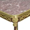 Casa Padrino Barock Beistelltisch Braun / Gold / Rot 45 x 45 x H. 78 cm - Handgefertigter Massivholz Tisch im Barockstil - Barock Wohnzimmer Möbel