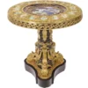 Casa Padrino Barock Beistelltisch Braun / Rot / Gold Durchmesser 78cm, Höhe 83 cm Handarbeit, Handbemalt- Limited Edition