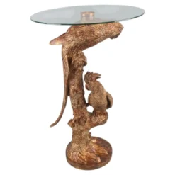 Casa Padrino Barock Beistelltisch Papagei mit Glasplatte H. 62 cm - Barock Deko Möbel