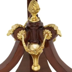 Casa Padrino Barock Beistelltisch Braun / Gold / Schwarz Ø 55 x H. 78 cm - Runder Massivholz Tisch im Barockstil - Barock Wohnzimmer Möbel
