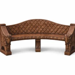 Casa Padrino Barock Beton Gartenbank Braun 196 cm - Barock Garten & Terrassen Möbel
