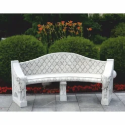 Casa Padrino Barock Beton Gartenbank Grau 196 cm - Barock Garten & Terrassen Möbel