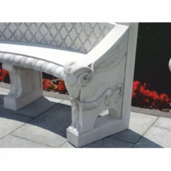 Casa Padrino Barock Beton Gartenbank Grau 196 cm - Barock Garten & Terrassen Möbel