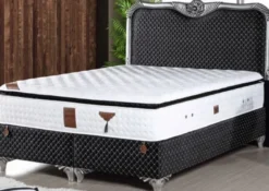 Casa Padrino Barock Bett mit Matratze Schwarz / Silber - Edles Doppelbett im Barockstil - Schlafzimmermöbel