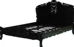Casa Padrino Barock Bett Pure Baroque Schwarz Mahagoni Massivholz 160 x 200 cm