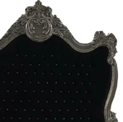 Casa Padrino Barock Bett Schwarz / Silber Bling Bling Glitzersteine 140 x 200 cm aus der Luxus Kollektion