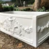Casa Padrino Barock Blumenkübel Weiß 36 x 81 x H. 43 cm - eckiges Blumengefäß im Barockstil - Blumenkübel - Pflanzkübel Jugendstil Antik Stil