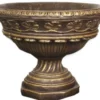 Casa Padrino Barock Blumentopf Antik Braun / Gold Ø 100 x H. 76 cm