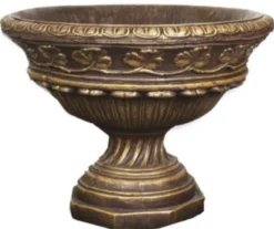 Casa Padrino Barock Blumentopf Antik Braun / Gold Ø 100 x H. 76 cm