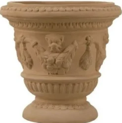 Casa Padrino Barock Blumentopf Terracotta Ø 58 x H. 53 cm - Handgefertigte Keramik Pflanzentopf - Balkon Terrassen Garten Deko im Barockstil