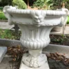 Casa Padrino Barock Blumentopf Ø 73 x H. 70 cm Weiß - Runder Prunkvoller Pflanzentopf im Barockstil - Blumenkübel - Pflanzkübel