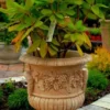 Casa Padrino Barock Blumentopf Beige Ø 44 x H. 51 cm - Blumenkübel - Pflanzkübel - Gartendeko Accessoires