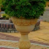 Casa Padrino Barock Blumentopf Beige Ø 53 x H. 80 cm - Runder Pflanzentopf im Barockstil - Barock Garten & Terrassen Deko