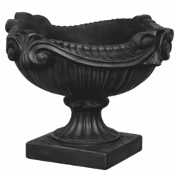 Casa Padrino Barock Blumentopf Schwarz Ø 46 x H. 33 cm - Barock Garten Deko