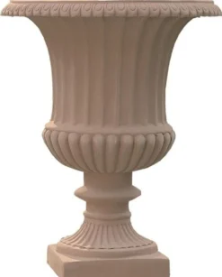 Casa Padrino Barock Blumenvase Terracotta Ø 36 x H. 46 cm - Handgefertigte Keramik Vase - Balkon Terrassen Garten Deko im Barockstil