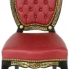Casa Padrino Barock Boulle Esszimmer Stuhl Rot / Schwarz / Gold 50 x 50 x H. 105 cm - Barock Esszimmer Möbel