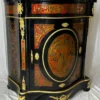 Casa Padrino Barock Boulle Kommode mit Marmorplatte Schwarz / Rot / Gold - Barock Möbel