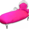 Casa Padrino Barock Chaiselongue King Pink / Silber 155 x 70 x 100 cm - Antik Stil Möbel