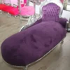 Casa Padrino Barock Chaiselongue King in Lila und Silber, handgefertigtes Luxusmöbel aus Massivholz, 155 x 70 x 100 cm
