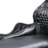 Casa Padrino Barock Chaiselongue Schwarz / Schwarz Lederoptik - Barock Möbel Liege Recamiere
