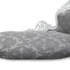 Casa Padrino Barock Chaiselongue mit grauem Muster und weißem Rahmen, 155 x 70 x 100 cm, handgefertigt
