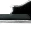 Casa Padrino Barock Chaiselongue Modell XXL Schwarz / Silber - Antik Stil - Recamiere Wohnzimmer Möbel