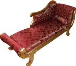 Casa Padrino Barock Chaiselongue Modell XXL Bordeaux Rot Muster / Gold, 192 x 71 x 95 cm - Repräsentative Recamiere für Wohnzimmer