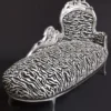 Casa Padrino Barock Chaiselongue King Zebra/Silber, Samtstoff, Massivholz, 155 x 70 x 100 cm