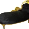 Casa Padrino Barock Chaiselongue King, Luxus Recamiere in Schwarz und Gold, 155 x 70 x 100 cm