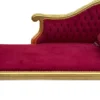 Casa Padrino Barock Chaiselongue Modell XXL Bordeaux Rot / Gold - Antik Stil - Liege Wohnzimmer Möbel